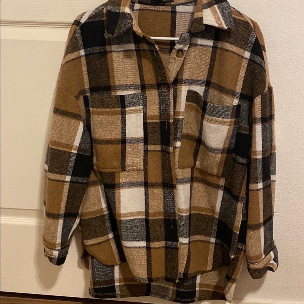 thick oversized flannel from shein